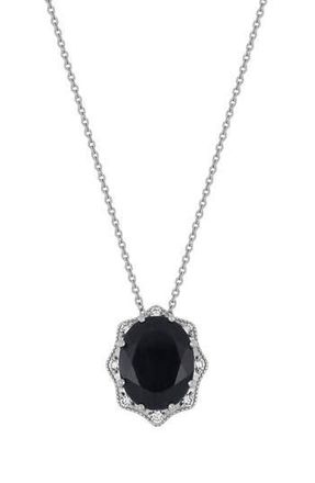 Bony Levy 18K White Gold Midnight Blue Sapphire & Diamond Pendant Necklace - 0.09ct. at Nordstrom Rack