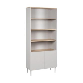 Sweeek Estanter&iacute;a de metal y madera, 6 niveles, beige