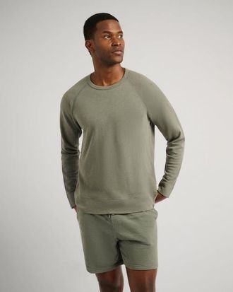 Onia Slub Terry Crewneck Sweater in Agave at Nordstrom, Size Medium