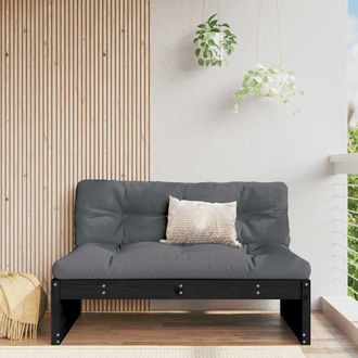 vidaXL Vidaxl - Sof&aacute; Central Madera Maciza De Pino Negro 120x80 Cm