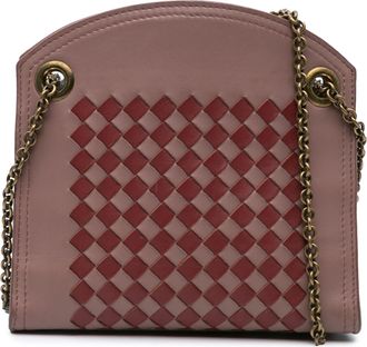 Bottega Veneta Pre-owned Womens Intrecciato Leather Chain Bag - Rose Gold - One Size