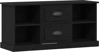 vidaXL Gabinete de TV con cajón Roble Negro 99,5 x 35,5 x 48 cm vidaXL