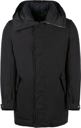 Moorer Gewatteerde nylon jas met capuchon - Heren - Winterjassen - Grijs - M - Nylon - Jassen