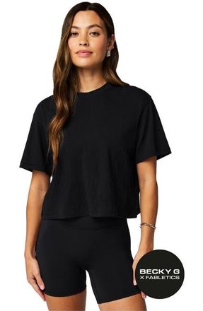 Fabletics Womens 100% Cotton Boxy Tee in Black at Nordstrom, Size Xx-Large