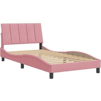 vidaXL Estructura De Cama Sin Colch&oacute;n Terciopelo Rosa 100x200 Cm Vidaxl