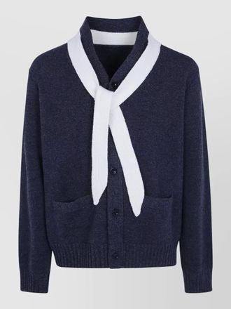 sacai wool knit cardigan