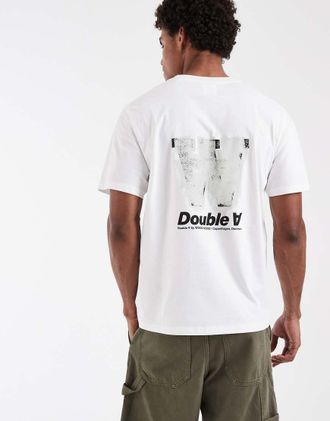 Wood Wood Double A By Wood Wood - T-shirt bianca 100% cotone con logo-Bianco