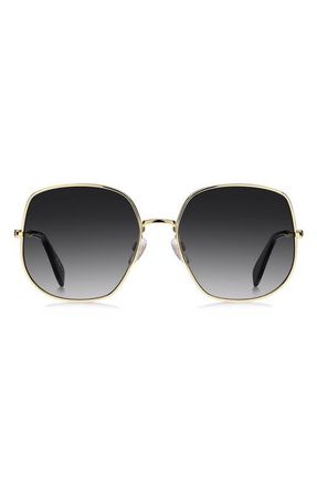 Marc Jacobs 59mm Gradient Square Sunglasses in Gold Black/Dark Grey at Nordstrom