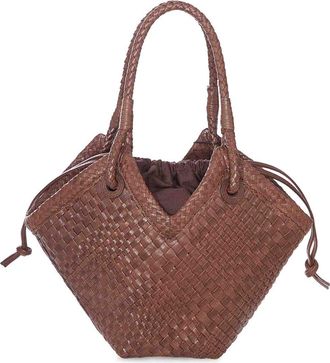 Ibeliv Small Woven Leather Shopper Bag With Handles