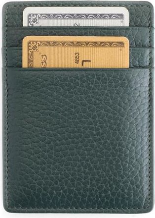 Royce Leather Magnetic Leather Money Clip Card Case in Dark Green at Nordstrom