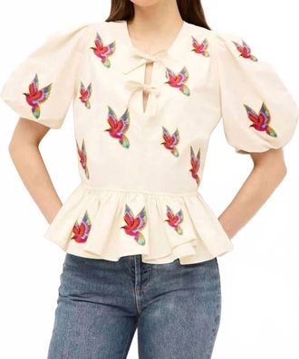 Marie Oliver Estella V-Neck Top In Flock