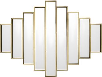 Vente-Unique Specchio art déco simmetrico L. 90 x H. 120 cm in Metallo Dorato - GALICE