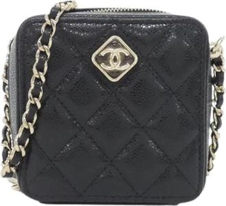 Chanel Pre-owned Ap 2852 Mini Bag - Dames - Vintage Mini Tas - Zwart - ONE Size - Leer - Vintage