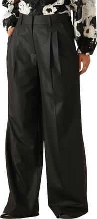 Co'Couture Sibellecc Pleat LL Pant - Dames - Wijde Broeken - Zwart - L - Polyester - Broeken
