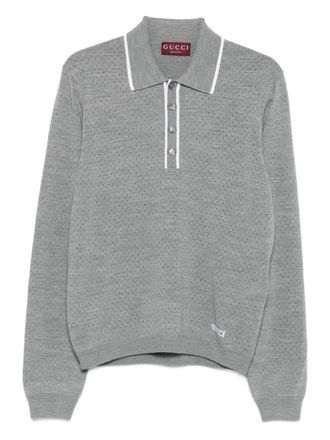 Gucci Geperforeerd poloshirt - Grijs
