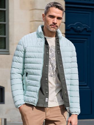 Lerros Steppjacke LERROS LERROS Leichter Herren Steppblouson, Herren, Gr. S, blau (cloud blau), 100% Polyester, Jacken Steppjacke, Keine Angabe