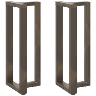 Berkfield Home Bar Table Legs T-Shaped&not;2 pcs Natural Steel 50x35x(100-101) cm Steel in Black