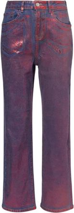 Amy Lynn AmyLynn Dames Lupe Metallic 5 Pocket Jeans (Rood)