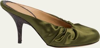 Dries Van Noten Ruched Satin Mules