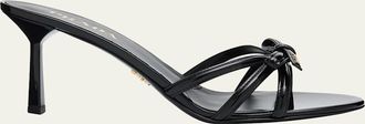 Prada 75mm Vernice Leather Mule Sandals