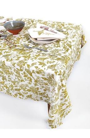 French Home Honeysuckle Botanical Tablecloth in Chartreuse at Nordstrom Rack
