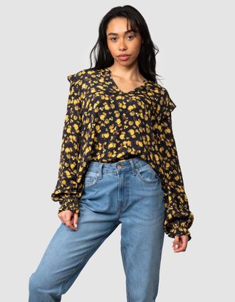 Tommy Hilfiger Womens Tommy Hilfiger Moss Crepe Rose Womens Blouse - Frosted Floral Ditsy - Size: 12