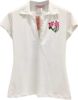 Blumarine Hand Painted & Embroidered Floral Top Size S