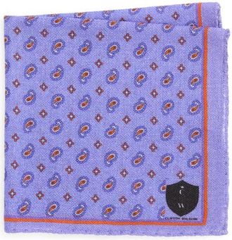 Clifton Wilson Paisley Wool Pocket Square in Periwinkle at Nordstrom