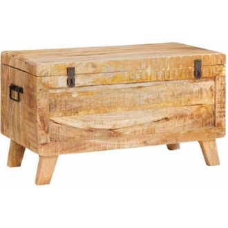 vidaXL Caja De Almacenamiento 70 X 35 X 40 Cm Madera Maciza De Mango Vidaxl