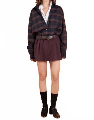 English Factory Womens Sasha Check Shacket In Blue