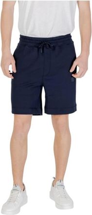HUGO BOSS Blue Cotton Clip Shorts for Men