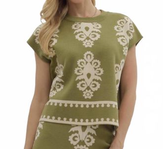 Entro Kint Sweater Top In Olive