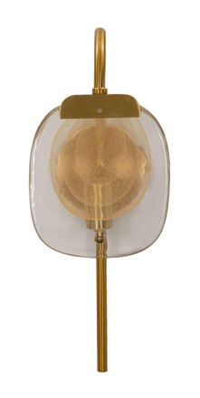 Mauro Ferretti Aplique de metal y cristal dorado 15x14x38 cm