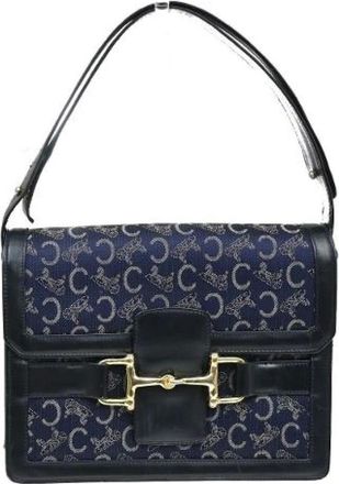 Celine Pre-owned Shoulder Bags, female, Blue, Size: ONE SIZE Pre-owned Vintage Canvas Shoulder Bag