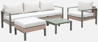 Sweeek Conjunto De Muebles De Jard&iacute;n En Aluminio Y Resina, 5 Plazas