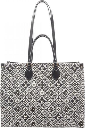 Louis Vuitton Black Gray Canvas Leather Tote Bag (Pre-Owned)