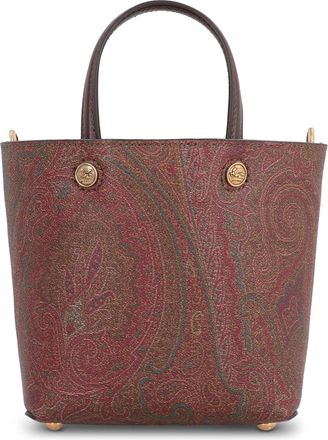 Etro Womens Mini Tote Bag Essential Brown Jacquard Cotton