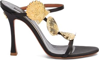 Roberto Cavalli shell-appliqué sandals - Black