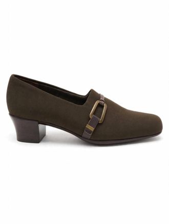 Munro Womens Cindi Heels In Brown Stretch Fabric