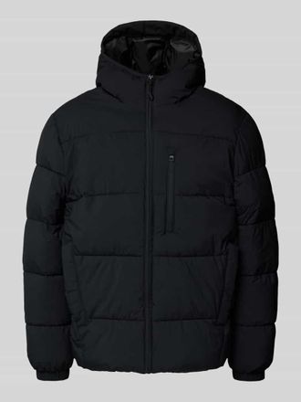 Tom Tailor Denim Regular Fit Steppjacke mit Kapuze in BLACK, Größe XL