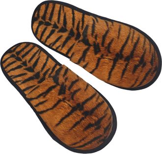 Generic Fluffy House Slipper Animal Tiger Pattern House Shoes Comfortable Womens Slippers for Travel Family Bedroom M