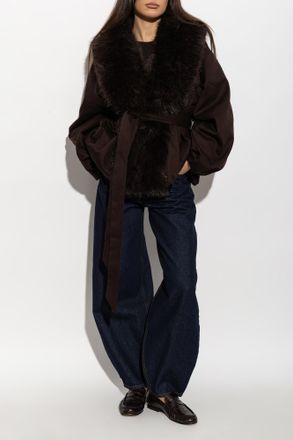 Rotate Heated Jacket With Faux Fur, Womens, Brown