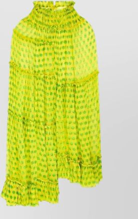 Dries Van Noten asymmetric cape dress polka dot layers