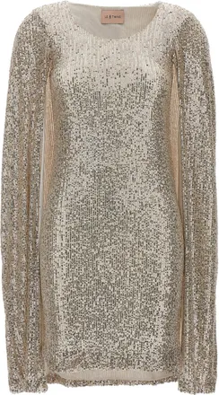 Le Twins Silver Polyester Short Womens Dress