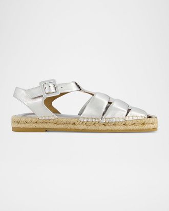 Bernardo Monri Metallic Fisherman Espadrilles