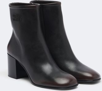 Miu Miu Logo leather ankle boots