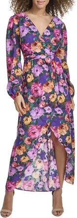 Siena My Balconia Printed Burnout Chiffon Maxi Dress