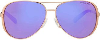 Michael Kors Chelsea Purple Mirror Pilot Ladies Sunglasses MK5004 10034V 59