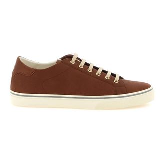 Brunello Cucinelli Leather Lace-Up Trainers - male - Brunello Cucinelli - Sneakers - Brown - 10 UK - Shoes