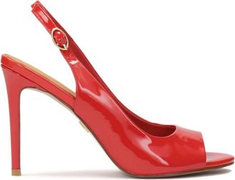 Kazar Rode lakleren sandalen met enkelband. Dit product valt klein uit. - Dames - Sandalen met hakken - Rood - 35 EU - Leer - Schoenen